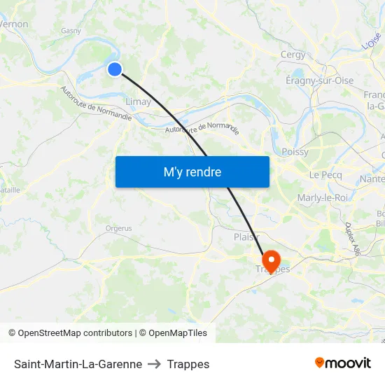 Saint-Martin-La-Garenne to Trappes map