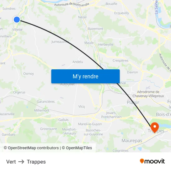 Vert to Trappes map