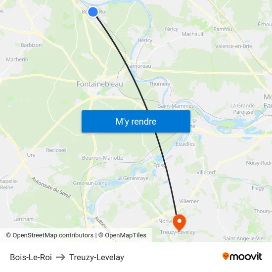 Bois-Le-Roi to Treuzy-Levelay map