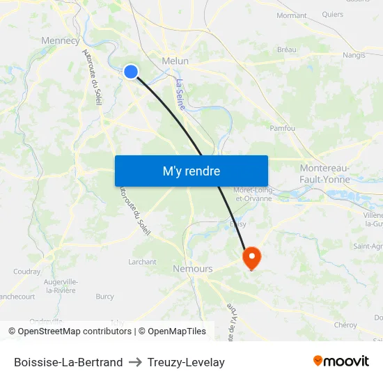Boissise-La-Bertrand to Treuzy-Levelay map