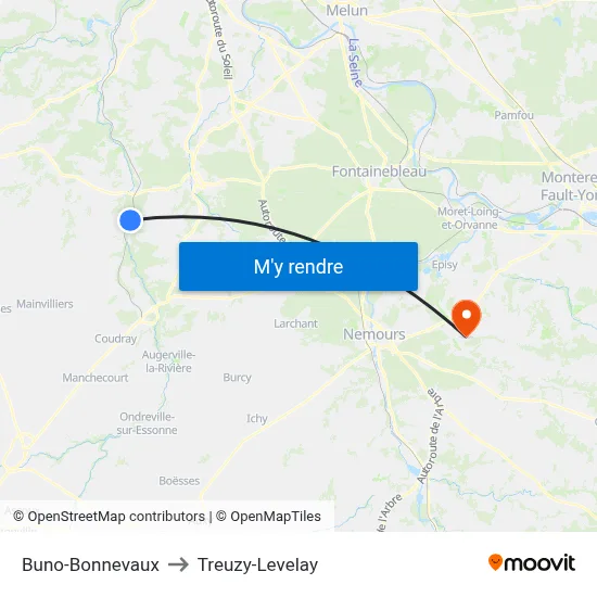 Buno-Bonnevaux to Treuzy-Levelay map