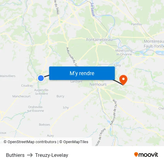 Buthiers to Treuzy-Levelay map