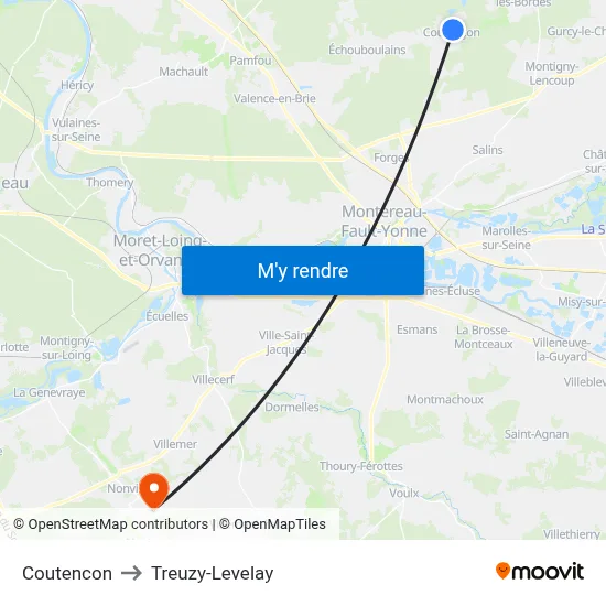Coutencon to Treuzy-Levelay map