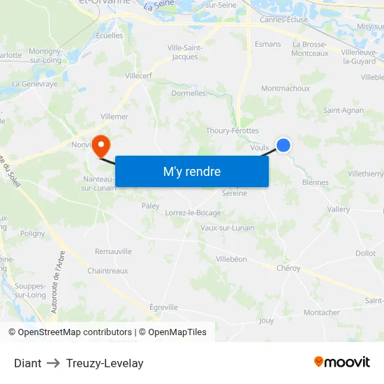 Diant to Treuzy-Levelay map