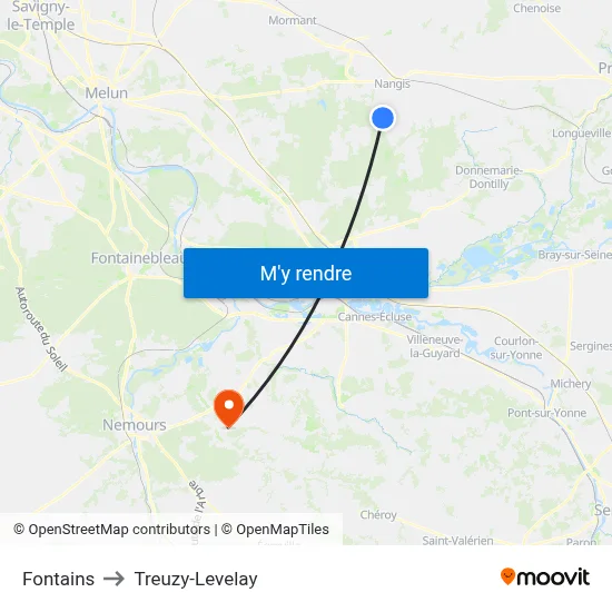 Fontains to Treuzy-Levelay map