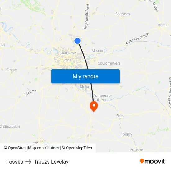 Fosses to Treuzy-Levelay map