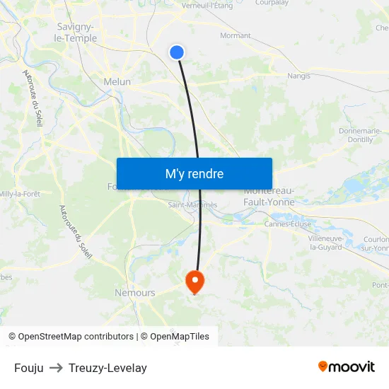 Fouju to Treuzy-Levelay map