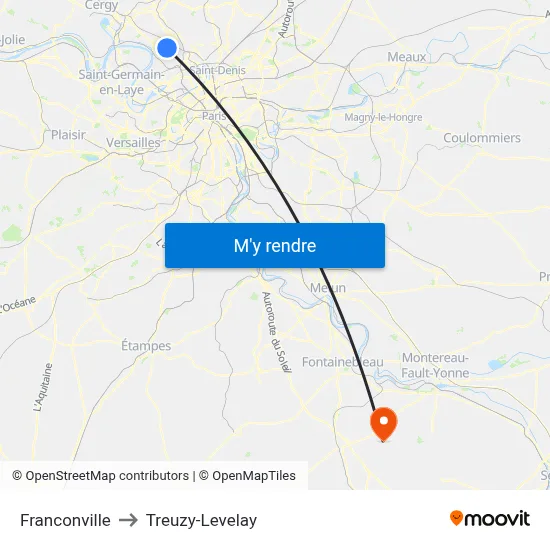 Franconville to Treuzy-Levelay map