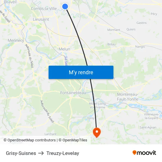 Grisy-Suisnes to Treuzy-Levelay map