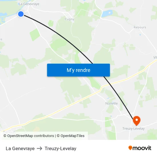 La Genevraye to Treuzy-Levelay map