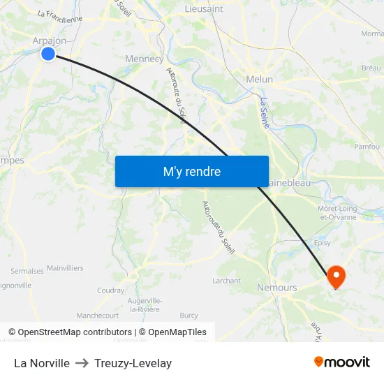 La Norville to Treuzy-Levelay map