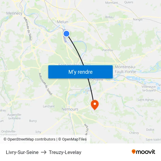 Livry-Sur-Seine to Treuzy-Levelay map