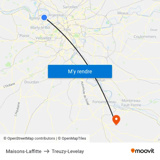 Maisons-Laffitte to Treuzy-Levelay map