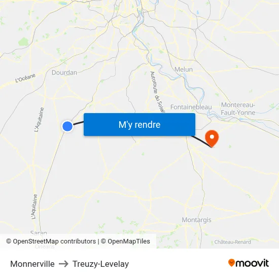 Monnerville to Treuzy-Levelay map
