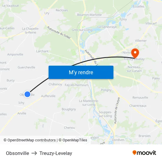 Obsonville to Treuzy-Levelay map