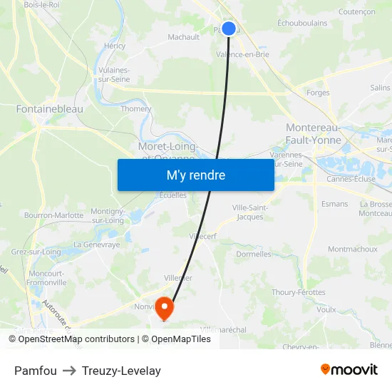 Pamfou to Treuzy-Levelay map