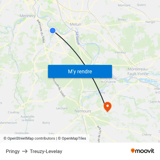 Pringy to Treuzy-Levelay map