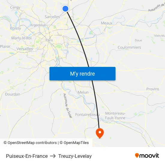 Puiseux-En-France to Treuzy-Levelay map