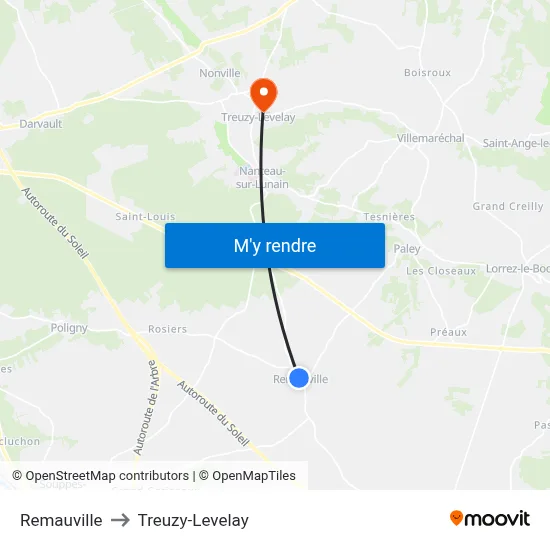 Remauville to Treuzy-Levelay map