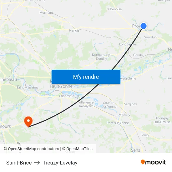 Saint-Brice to Treuzy-Levelay map