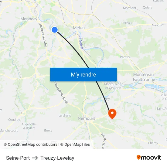 Seine-Port to Treuzy-Levelay map