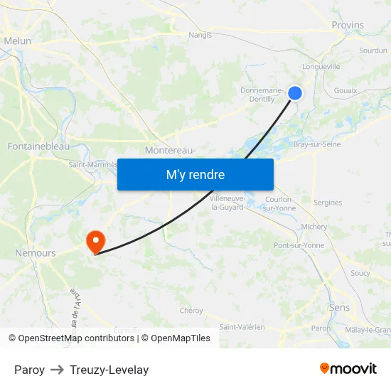 Paroy to Treuzy-Levelay map