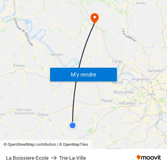 La Boissiere-Ecole to Trie-La-Ville map