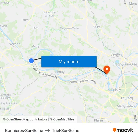Bonnieres-Sur-Seine to Triel-Sur-Seine map