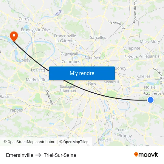 Emerainville to Triel-Sur-Seine map