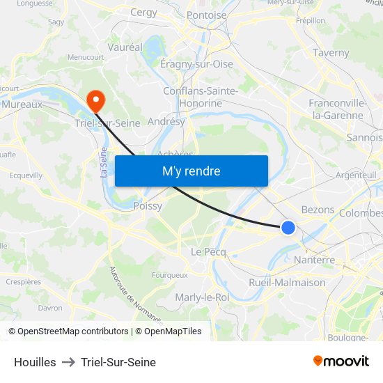 Houilles to Triel-Sur-Seine map