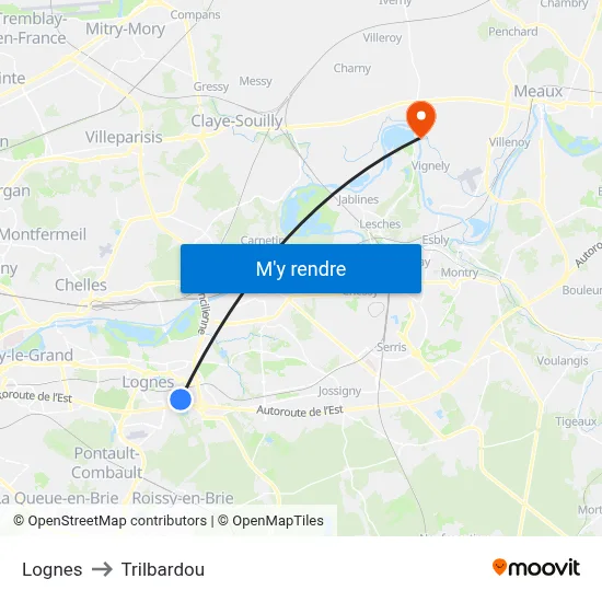Lognes to Trilbardou map