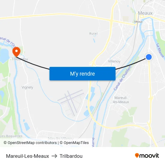 Mareuil-Les-Meaux to Trilbardou map