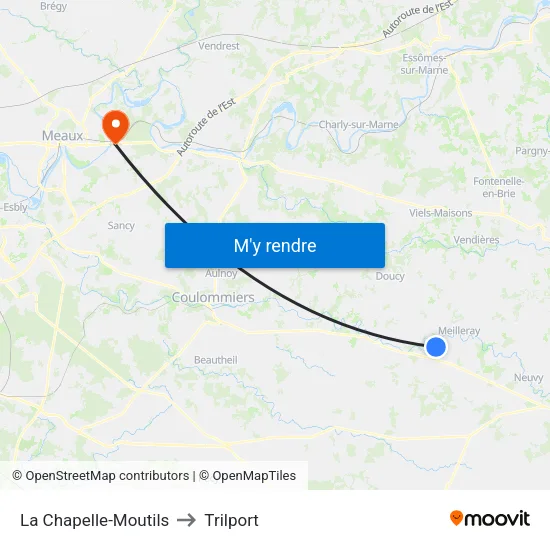 La Chapelle-Moutils to Trilport map