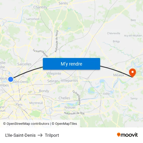 L'Ile-Saint-Denis to Trilport map