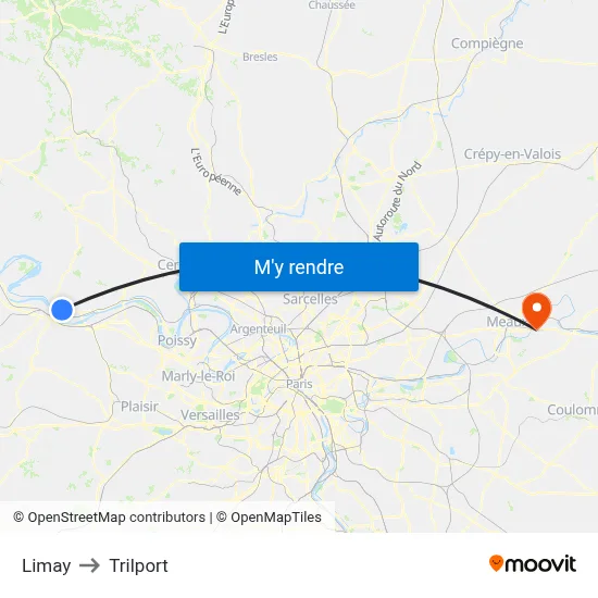 Limay to Trilport map