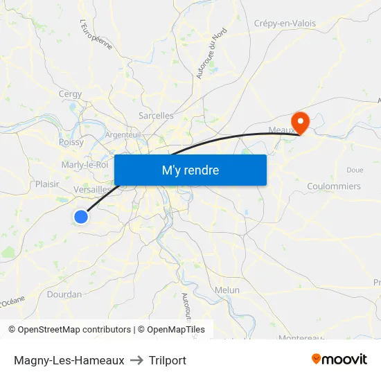 Magny-Les-Hameaux to Trilport map