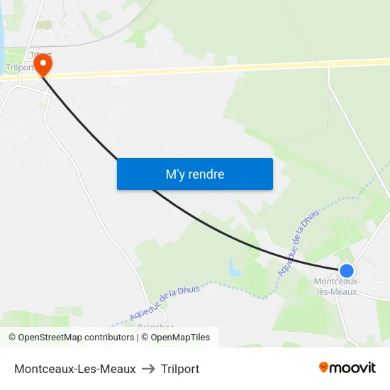 Montceaux-Les-Meaux to Trilport map