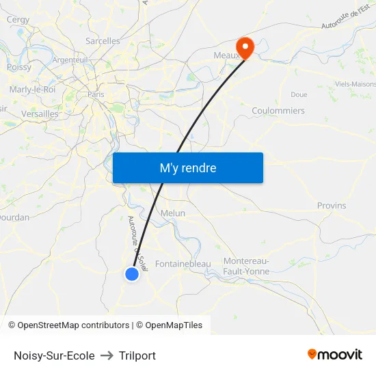 Noisy-Sur-Ecole to Trilport map