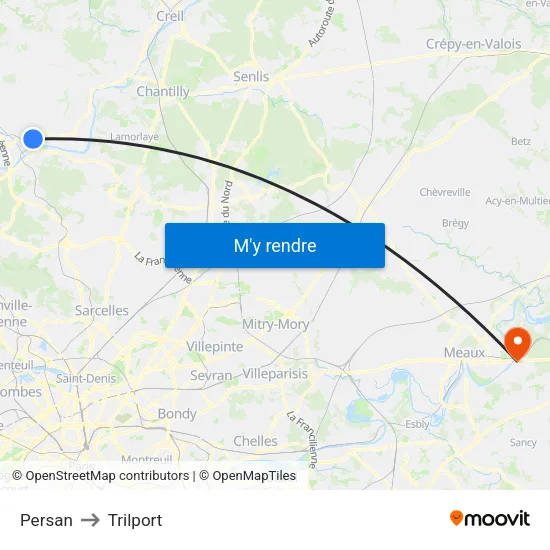 Persan to Trilport map