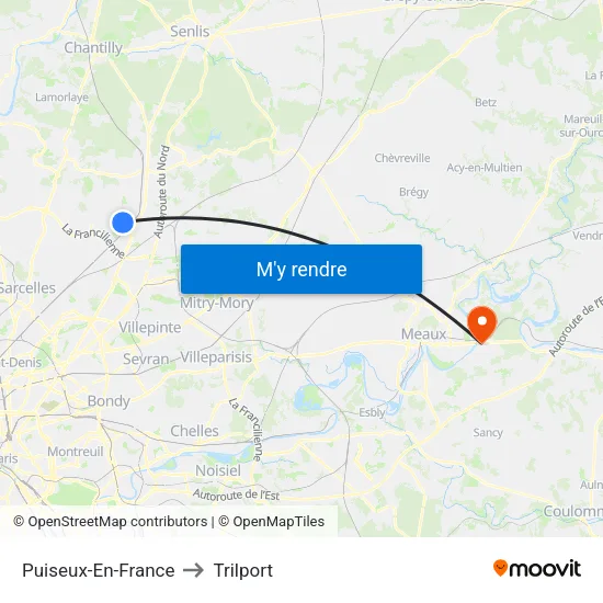 Puiseux-En-France to Trilport map