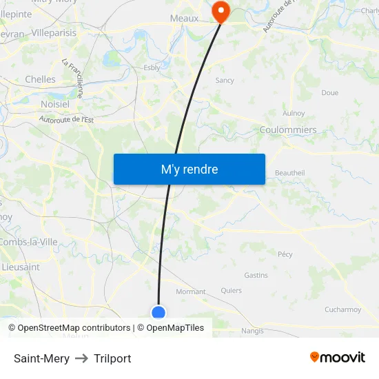 Saint-Mery to Trilport map
