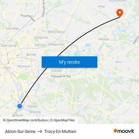 Ablon-Sur-Seine to Trocy-En-Multien map