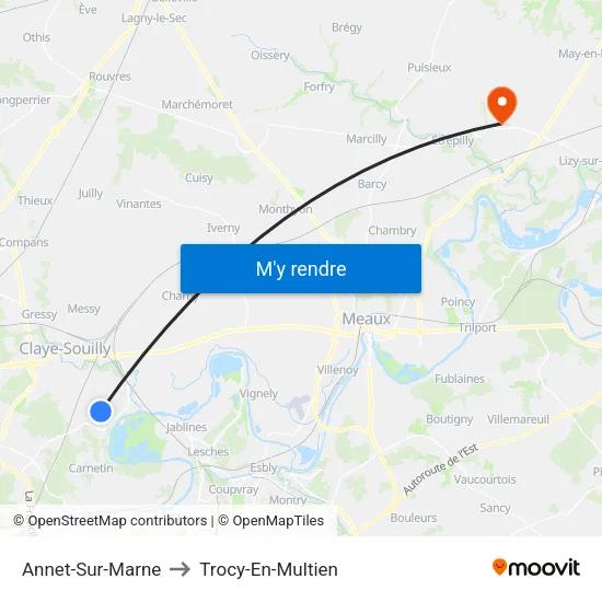 Annet-Sur-Marne to Trocy-En-Multien map