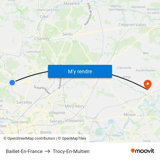 Baillet-En-France to Trocy-En-Multien map