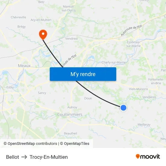 Bellot to Trocy-En-Multien map