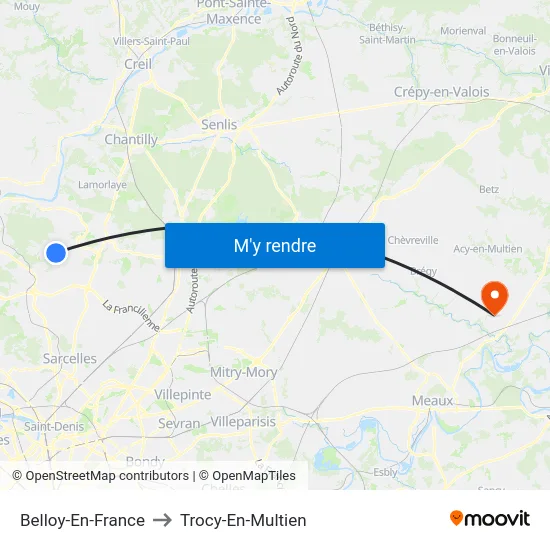 Belloy-En-France to Trocy-En-Multien map
