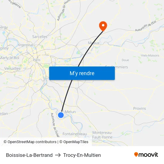 Boissise-La-Bertrand to Trocy-En-Multien map