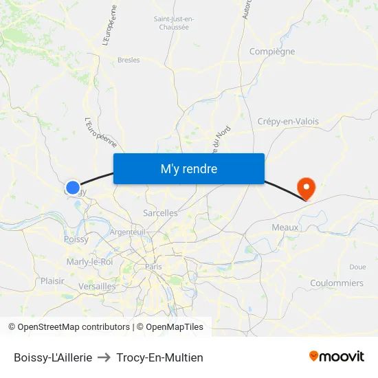Boissy-L'Aillerie to Trocy-En-Multien map