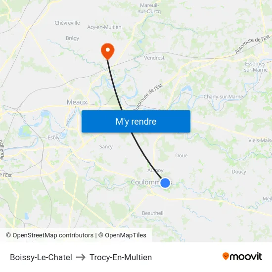 Boissy-Le-Chatel to Trocy-En-Multien map