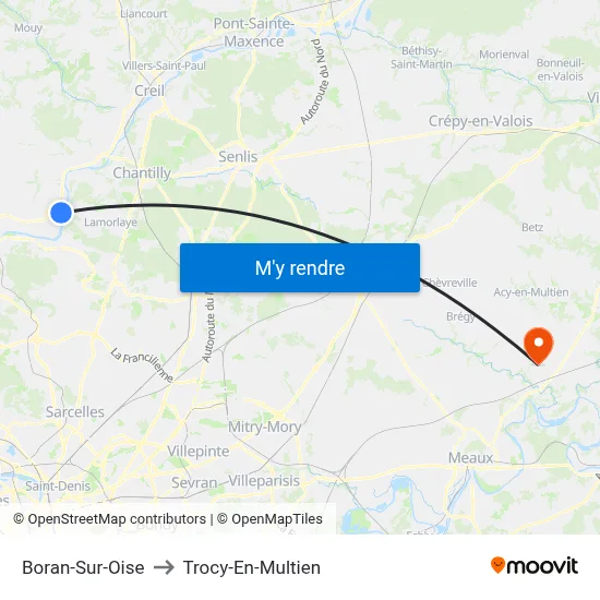 Boran-Sur-Oise to Trocy-En-Multien map